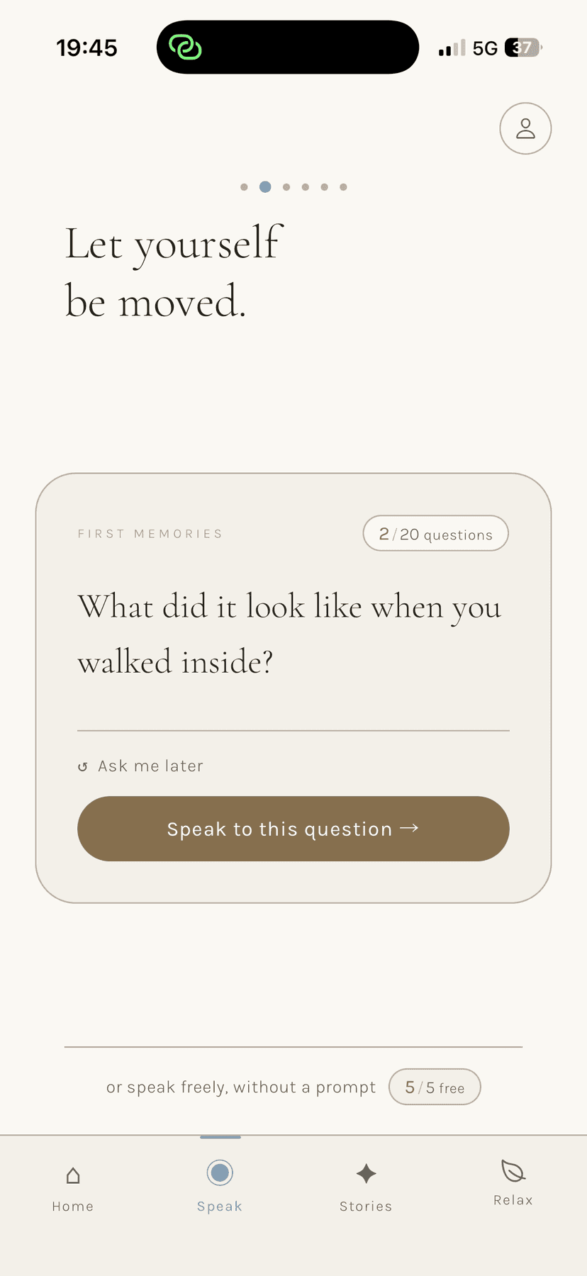 Question screen